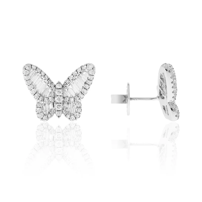 high-quality rings for women-2.30cts Diamond Butterfly Studs