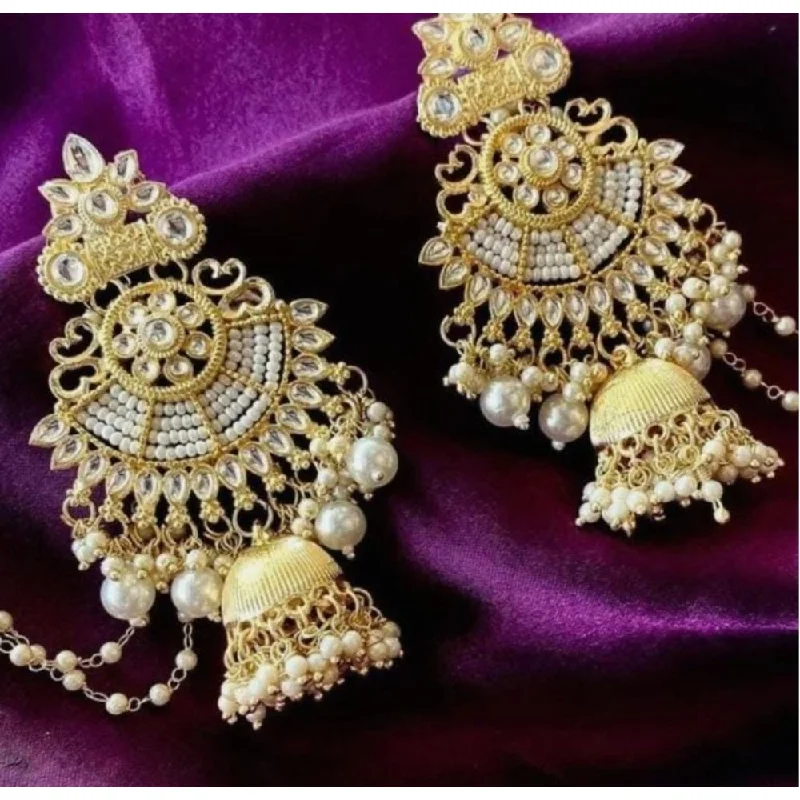 opal earrings for women-Akruti Collection Gold Plated Jhumki Earrings