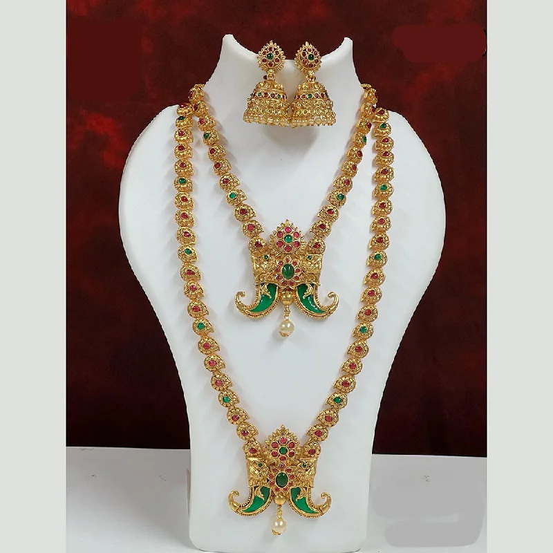 engraved necklaces for women-Diksha Collection Pota Stone Necklace Combo Set