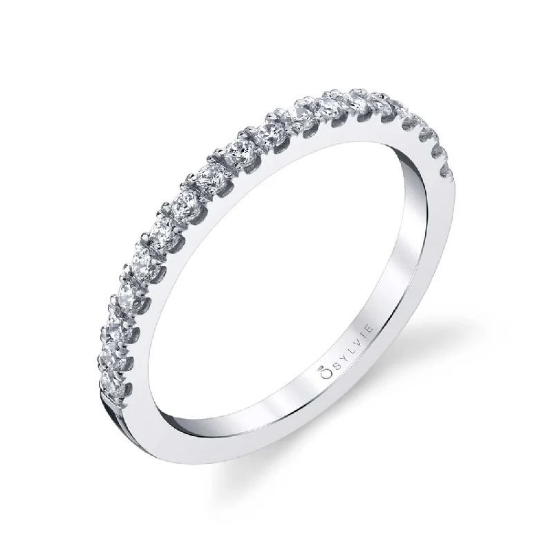 affordable engagement rings for women-Sylvie Classic Diamond Wedding Band BS1299