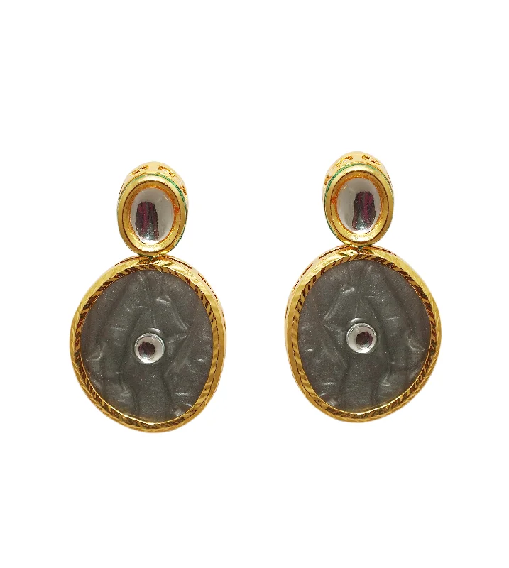 vintage drop earrings for women-Amina Creation Gold Plated Dangler Earrings