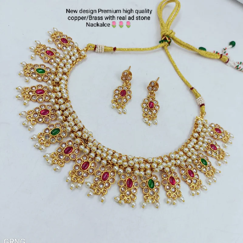 choker necklaces for women-Manisha Jewellery Copper AD Necklace Set