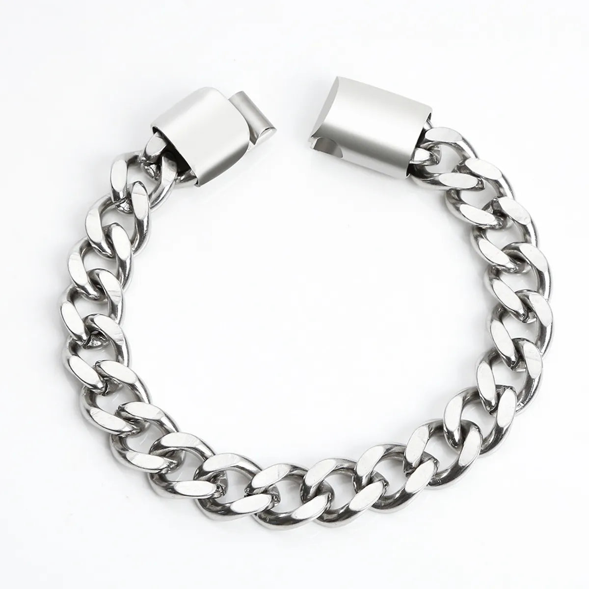 silver charm bracelets for women-Hip-Hop Rock British Style Solid Color Stainless Steel Men'S Bracelets