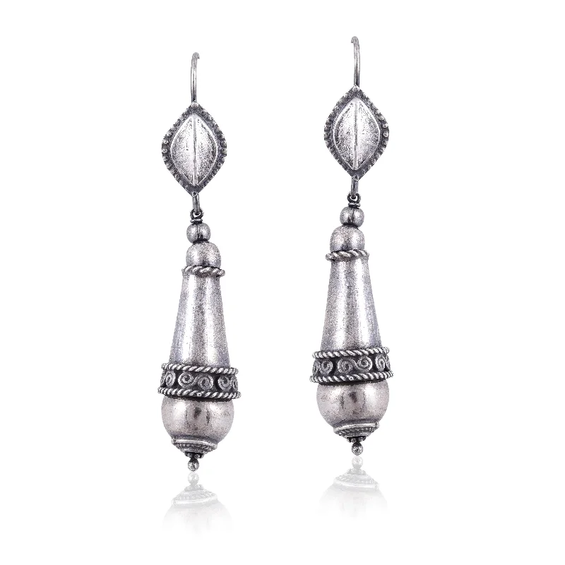 elegant drop earrings for women-Silver Mountain Sterling Silver oxidised earring