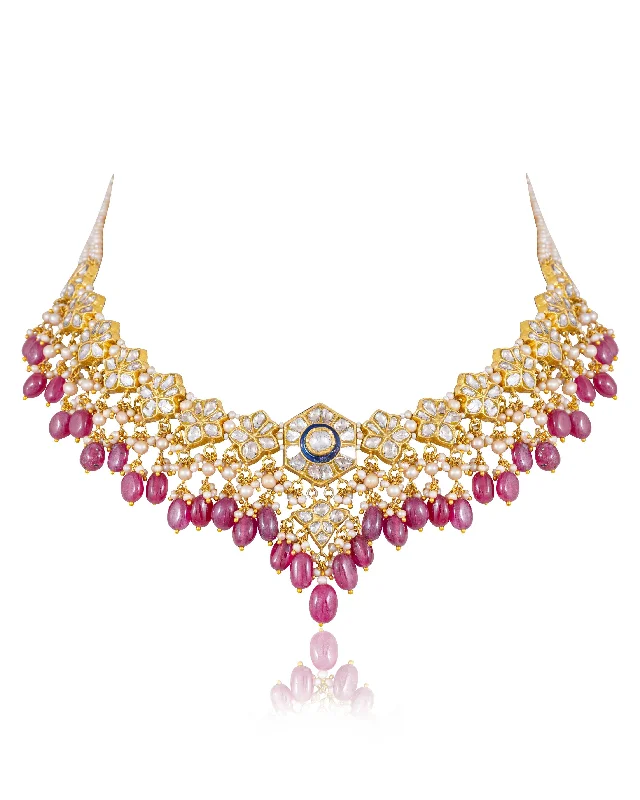 diamond necklaces with pendants for women-Atifa Polki Necklace