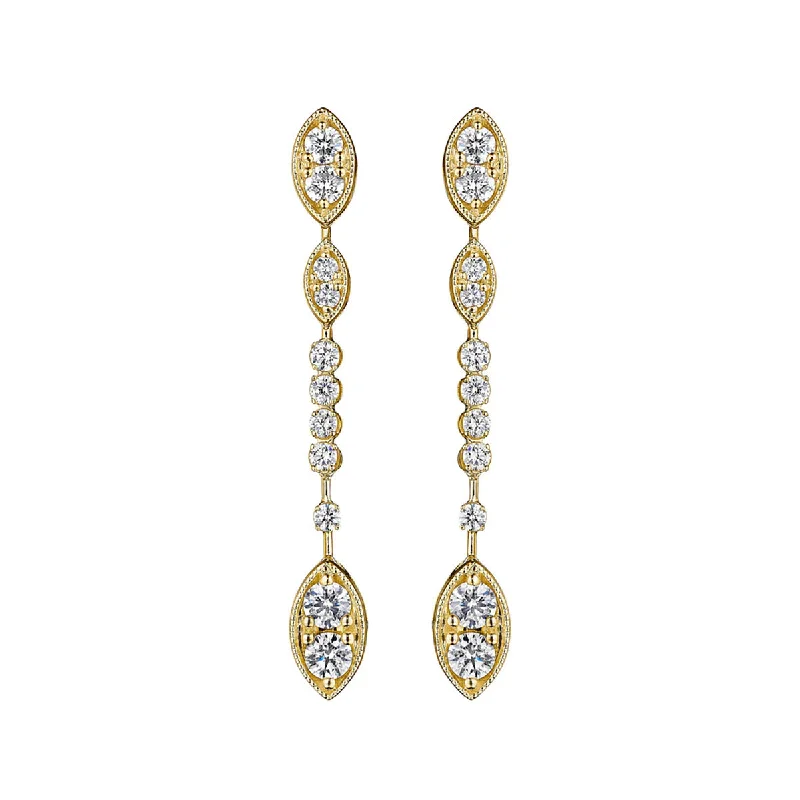 modern earrings for women-Marquise Wave Earrings