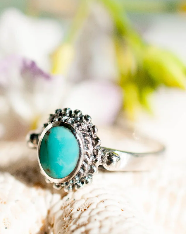 cocktail rings for women-Recreio Turquoise Ring ~Sterling Silver 925 ~SMR016