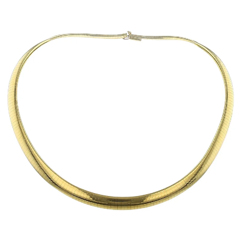 zodiac necklaces for women-14K Yellow Gold 8mm 16-Inch Omega Necklace