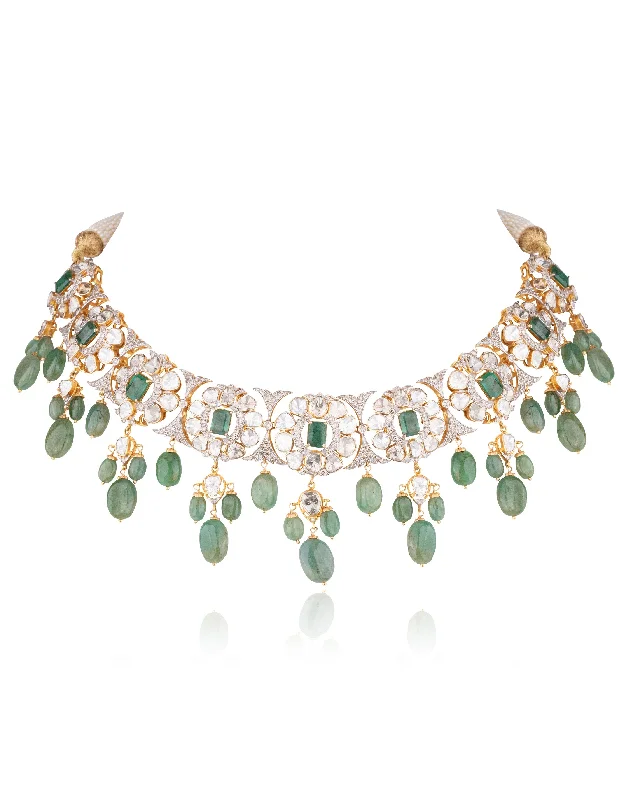 statement necklaces for women-Cheetna Polki And Diamond Necklace