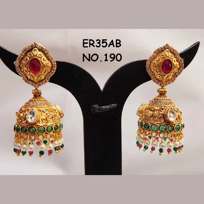 teardrop earrings for women-Kala Creation Gold Plated Jhumki Earrings