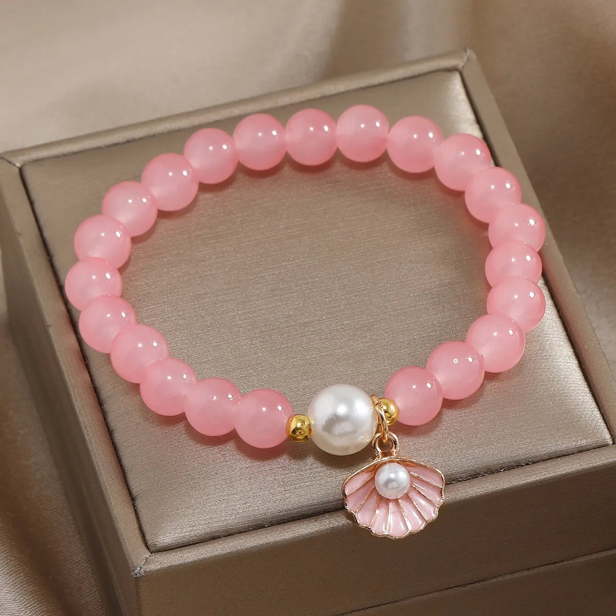 luxury tennis bracelets for women-Beach Shell Glass Beaded Women's Bracelets