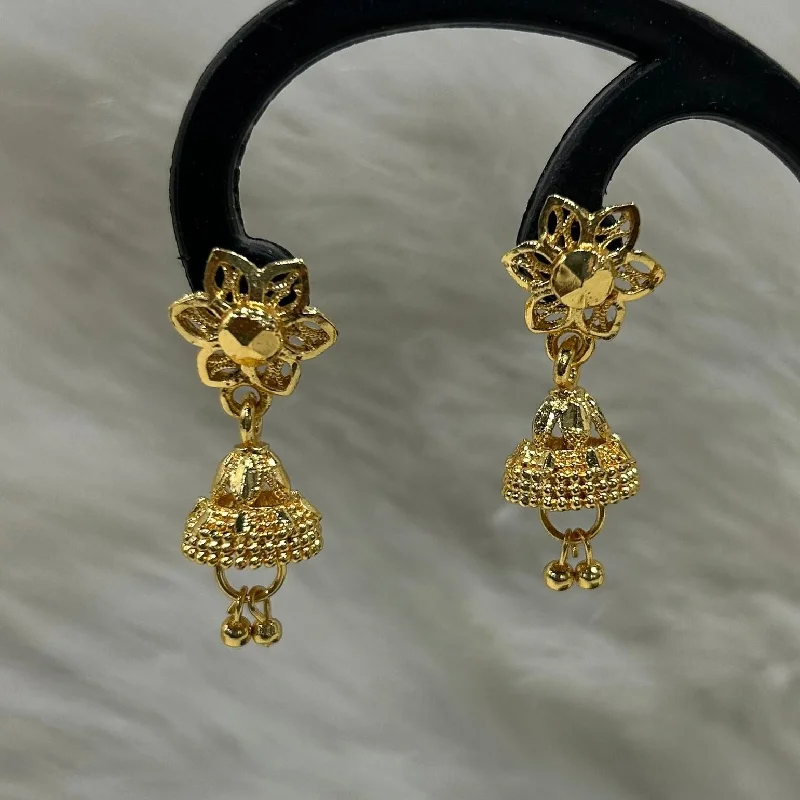 gold-plated earrings for women-Infinity Jewels Gold Plated Jhumki Earrings