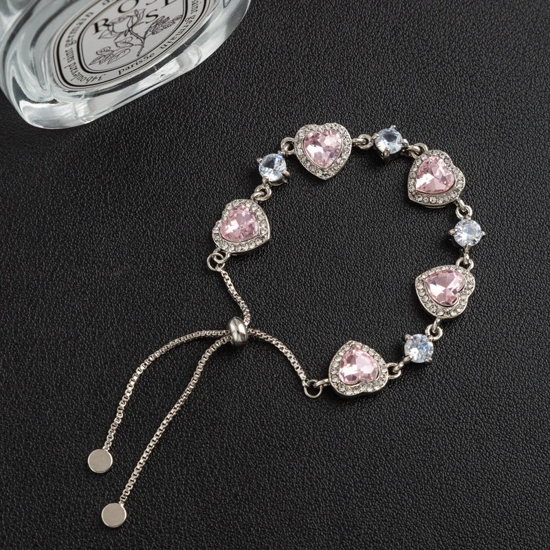 Pink Zirconium Love Pull Bracelet