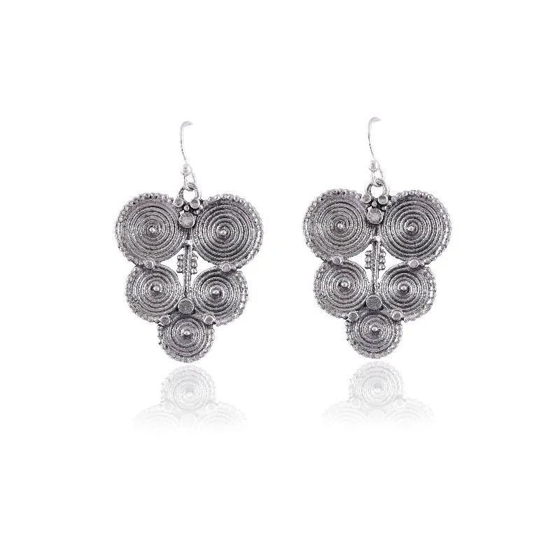 heart-shaped stud earrings for women-Silver Mountain 925 Sterling Dangler Earrings