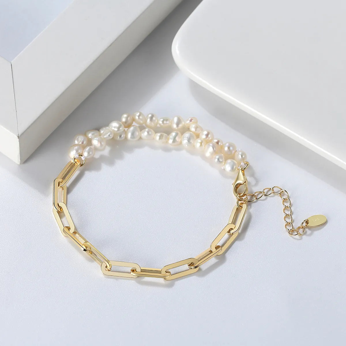 wrap bracelets for women-Wholesale Elegant Simple Style Round Sterling Silver Beaded Plating 14k Gold Plated White Gold Plated Bracelets