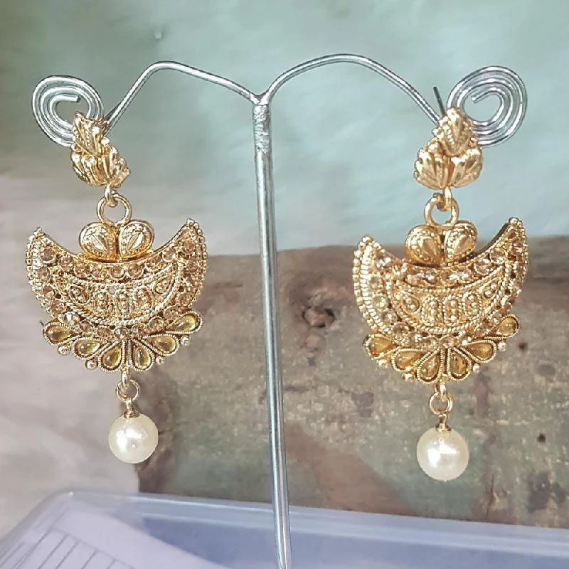 rose gold earrings for women-Shreeji Gold Plated Dangler Earrings Earrings