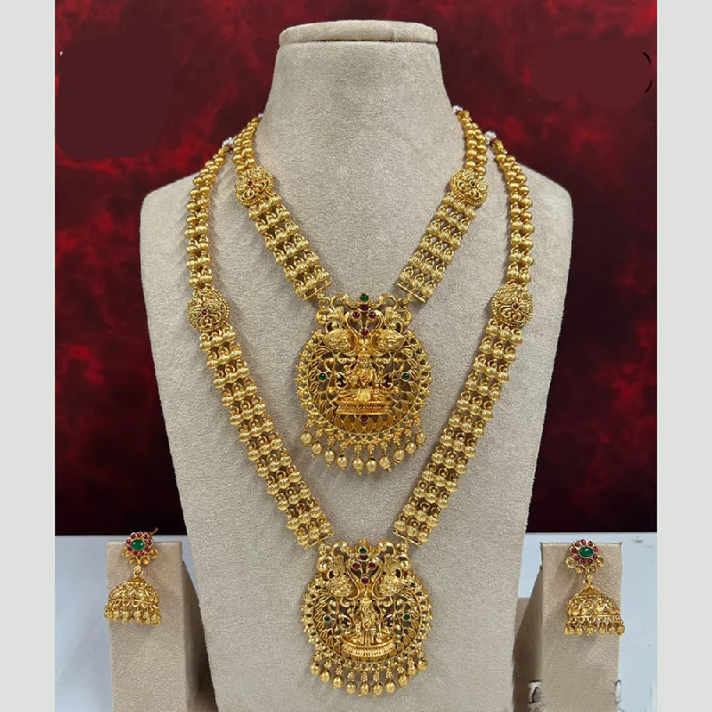 chunky necklaces for women-Diksha Collection Pota Stone Necklace Combo Set