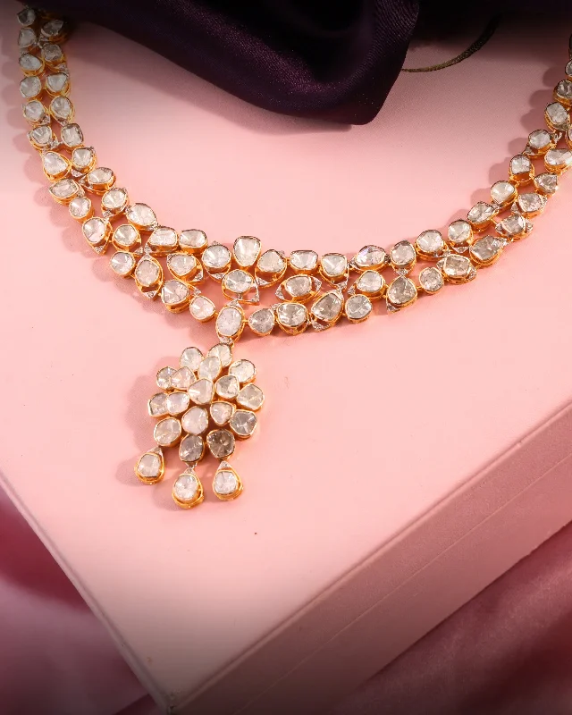 art deco necklaces for women-Ankita Polki And Diamond Necklace