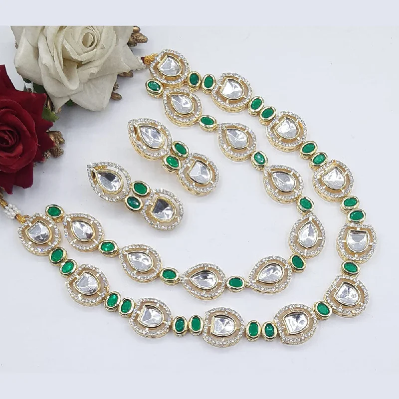 gold statement necklaces for women-Manisha Jewellery  Gold Plated Crystal Stone Necklace Set