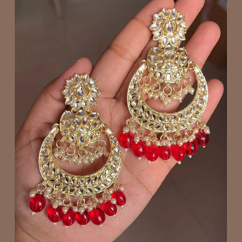 luxury hoop earrings for women-Shringarstreet Gold Plated Kundan Stone Dangler Earrings