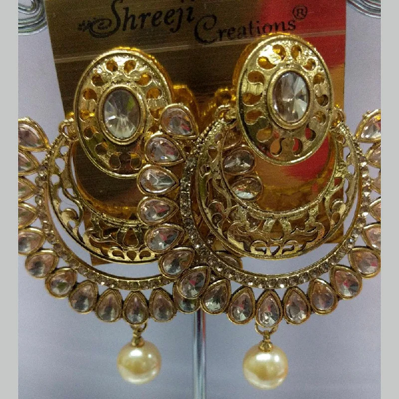 bar earrings for women-Shreeji Austrian Stone Gold Plated Dangler Earrings-ShreejiEar12