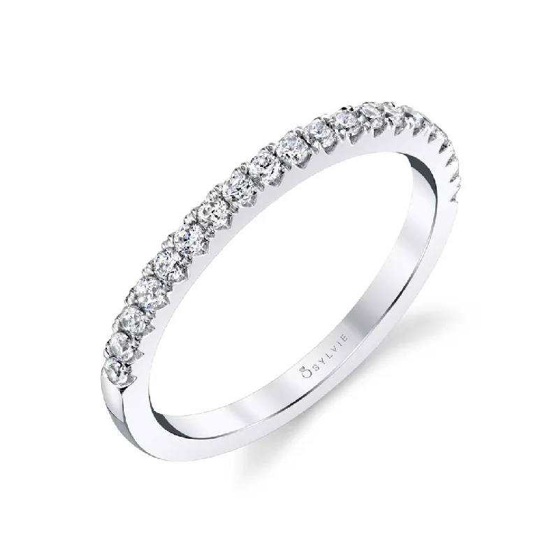 solitaire rings for women-Sylvie Classic Wedding Band BS1805