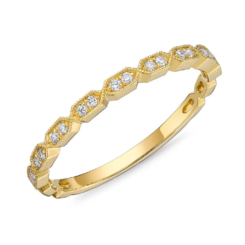 eternity engagement rings for women-Stackable 18K Yellow Gold Wedding Band