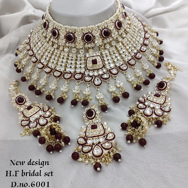 infinity gold necklaces for women-Lucentarts Jewellery Silver Plated Kundan  Necklace Set