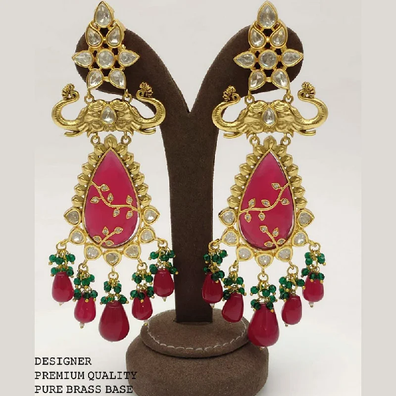 pearl earrings for women-Manisha Jewellery Kundan Stone Dangler Earrings