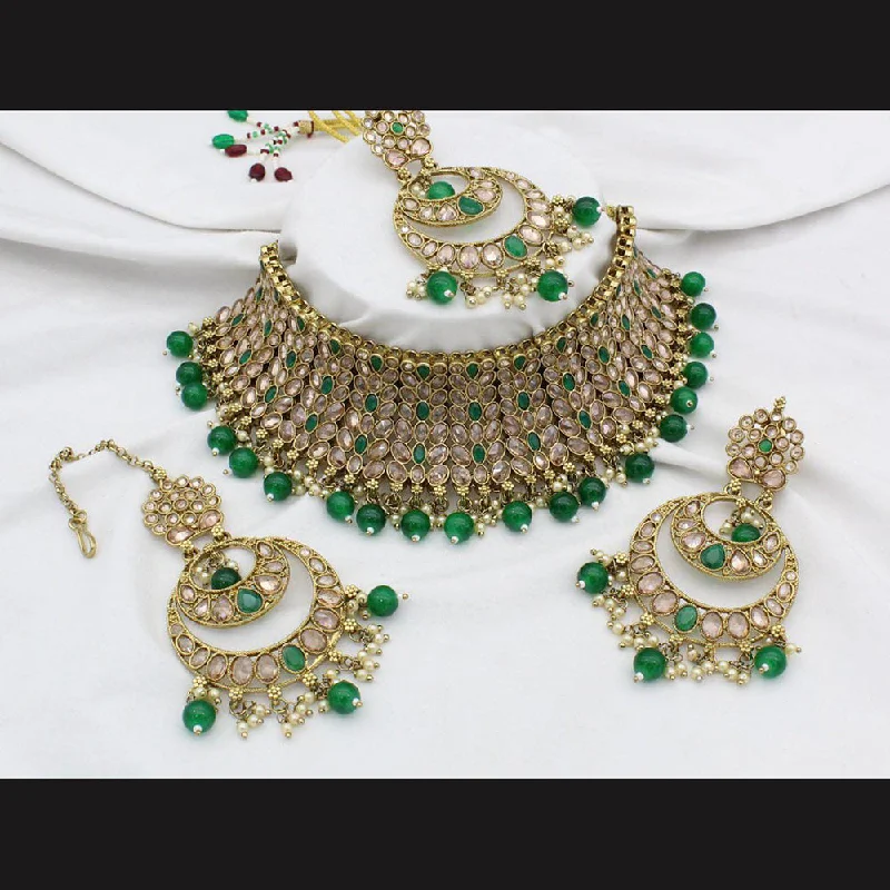 pearl strand necklaces for women-Manisha Jewellery  Gold Plated Crystal Stone Necklace Set