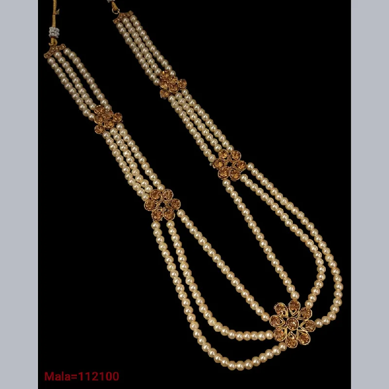 elegant gold necklaces for women-Padmawati Bangles Gold Plated Pearl Necklace