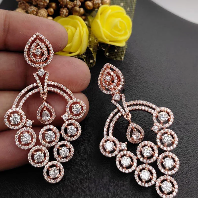 silver hoop earrings for women-Manisha Jewellery American Diamond Earrings