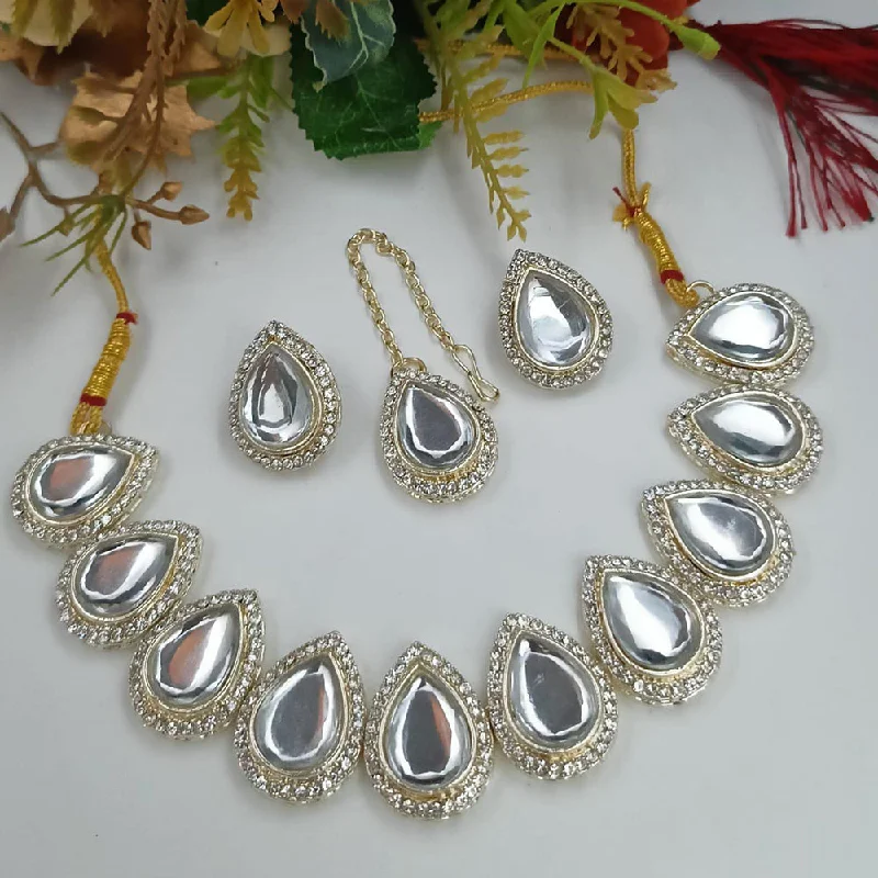 silver chain necklaces for women-Manisha Jewellery Kundan Necklace Set