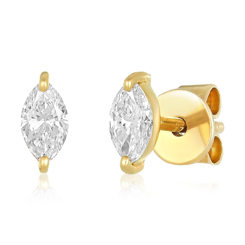 stud earrings for women-Marquise Fancy Shape Diamond Studs